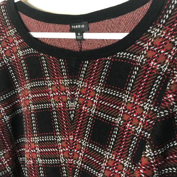 Torrid Cropped Plaid Sweater 0 - Picture 3 of 6
